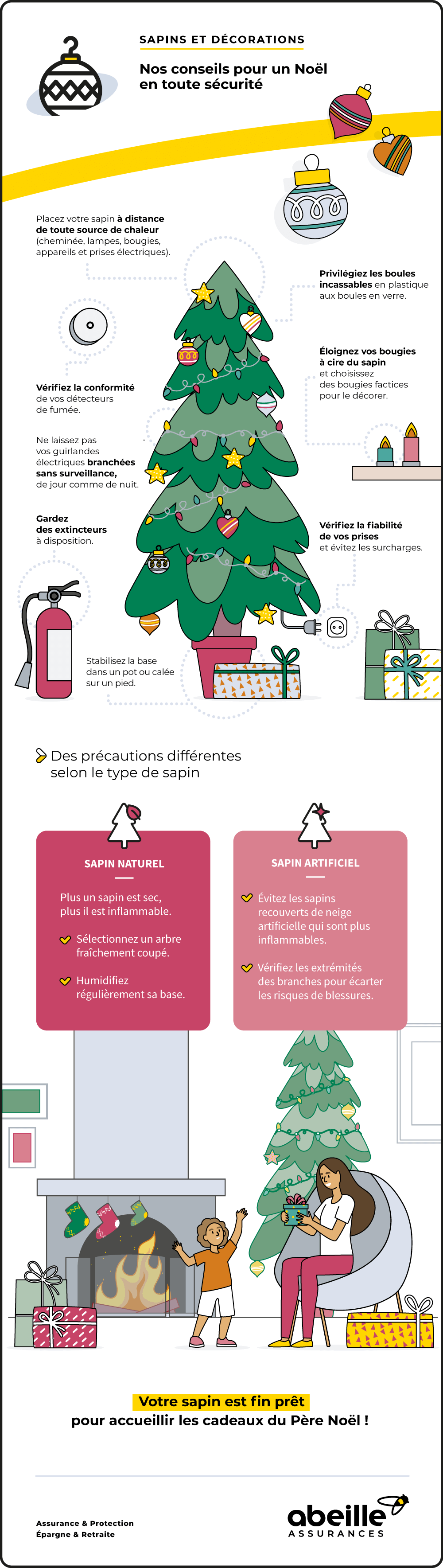 Sapin et décorations de Noël : prévenez les dangers – Abeille Assurances